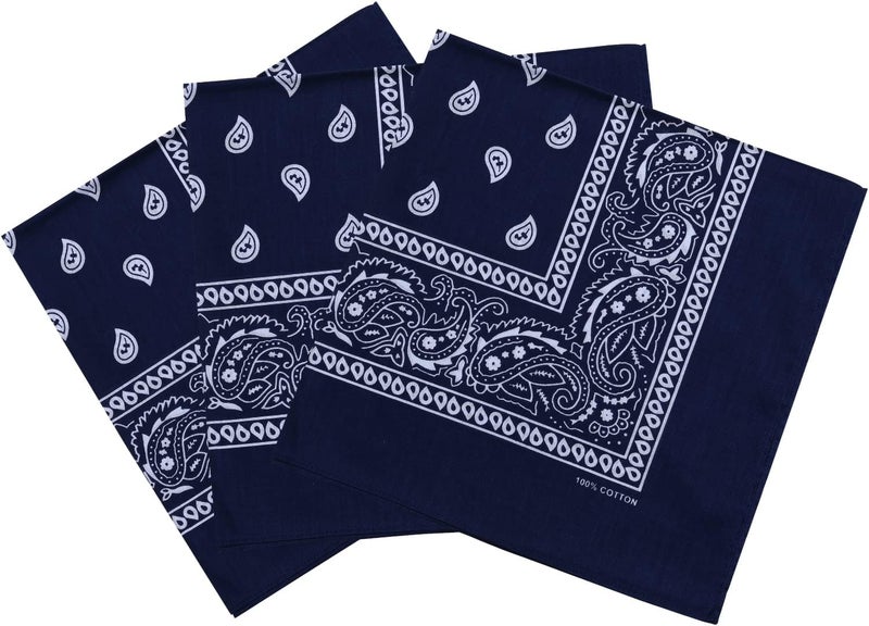 la ceida Store ربطات رأس قطنية للرجال والنساء بيسلي كاوبوي منديل يدوي للشعر 22x22 - Image 1